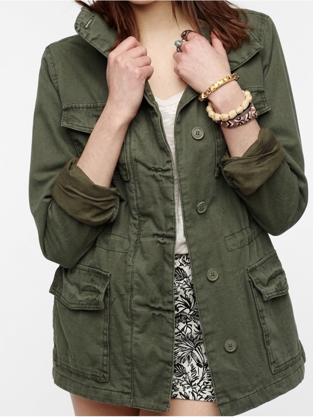 Urban Outfitters Ecote Olive Green Military Utility Cargo Jacket - Size M